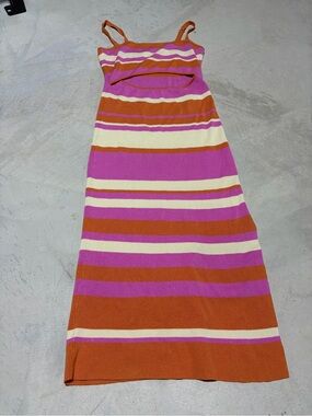 Mable Striped Pink, Orange & Cream Knit knit dress large